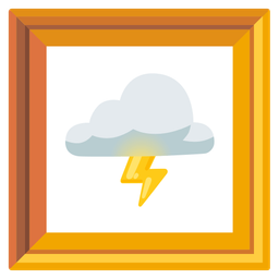 framed picture and cloud with lightning