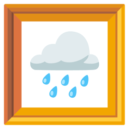 framed picture and cloud with rain