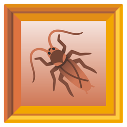 framed picture and cockroach