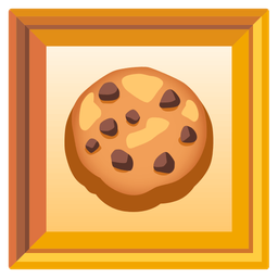 framed picture and cookie