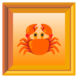 framed picture and crab