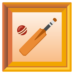 framed picture and cricket game