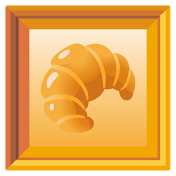 framed picture and croissant