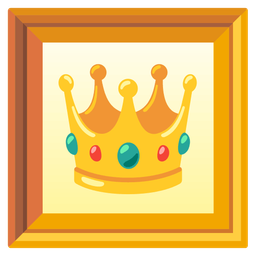 framed picture and crown