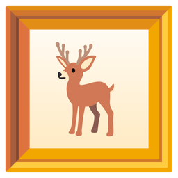framed picture and deer