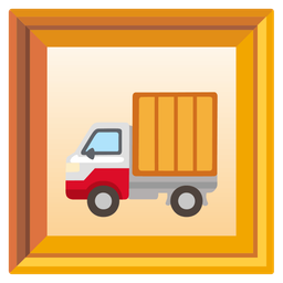 framed picture and delivery truck