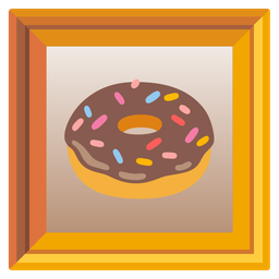 framed picture and doughnut