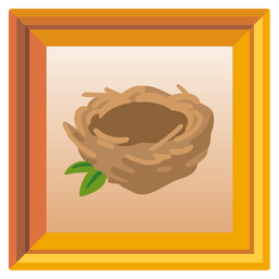 framed picture and empty nest