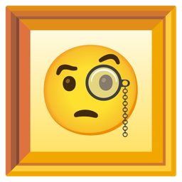 framed picture and face with monocle