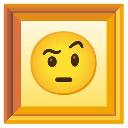 framed picture and face with raised eyebrow