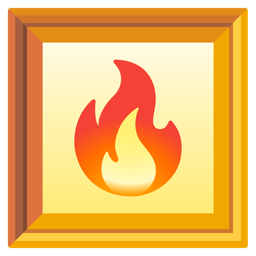 framed picture and fire