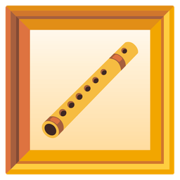 framed picture and flute