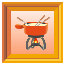 framed picture and fondue