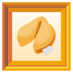 framed picture and fortune cookie