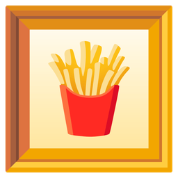 framed picture and french fries