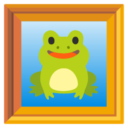 framed picture and frog