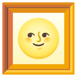 framed picture and full moon face