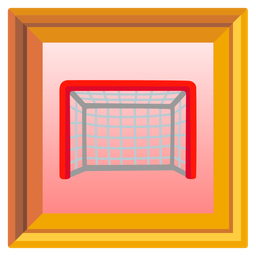 framed picture and goal net