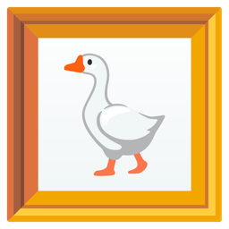 framed picture and goose