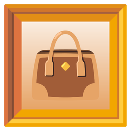 framed picture and handbag