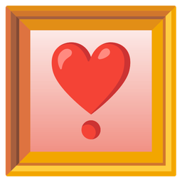 framed picture and heart exclamation