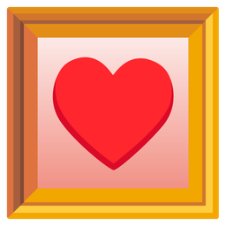 framed picture and heart suit