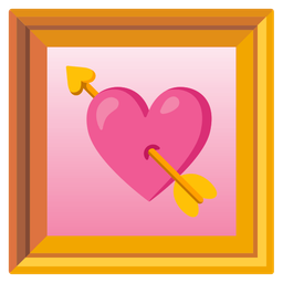 framed picture and heart with arrow