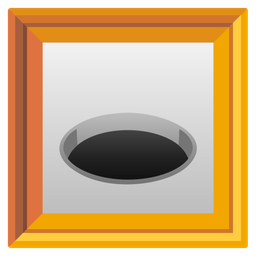framed picture and hole