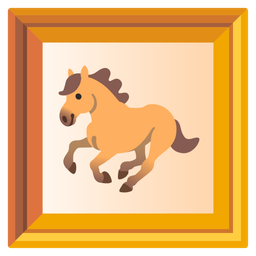 framed picture and horse