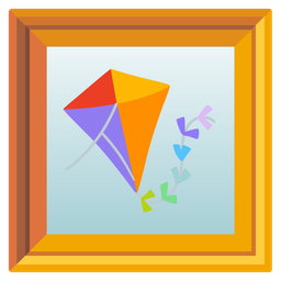framed picture and kite