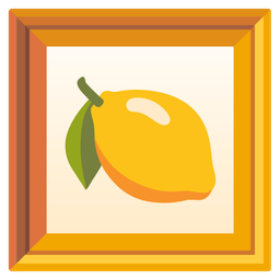 framed picture and lemon