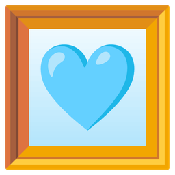 framed picture and light blue heart