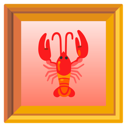 framed picture and lobster