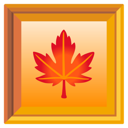 framed picture and maple leaf