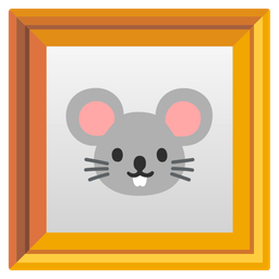 framed picture and mouse face