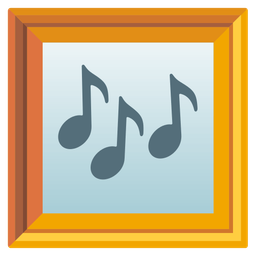 framed picture and musical notes