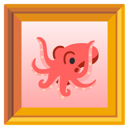 framed picture and octopus