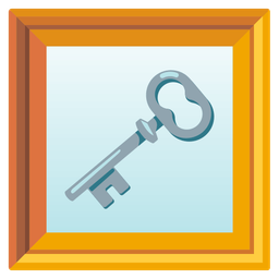 framed picture and old key