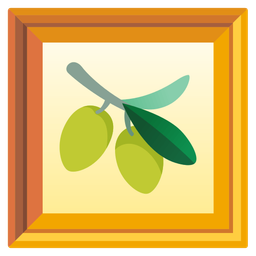 framed picture and olive