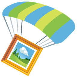 framed picture and parachute