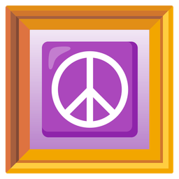 framed picture and peace symbol