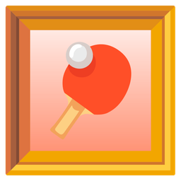 framed picture and ping pong