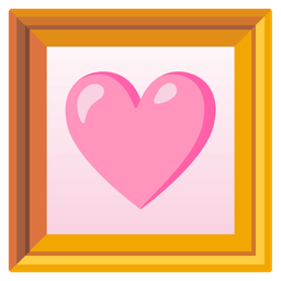 framed picture and pink heart