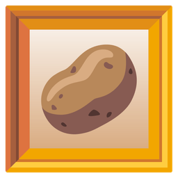 framed picture and potato