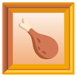 framed picture and poultry leg