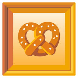 framed picture and pretzel