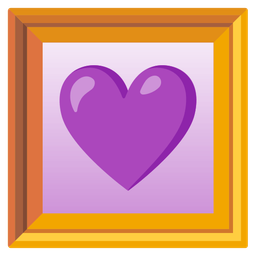 framed picture and purple heart