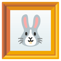 framed picture and rabbit face