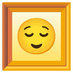 framed picture and relieved face