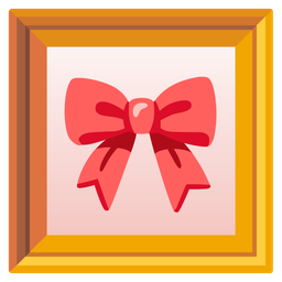 framed picture and ribbon
